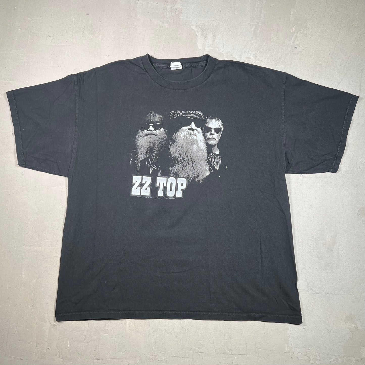 2015 ZZ Top Portrait Black Tee Size XXL USED v19211