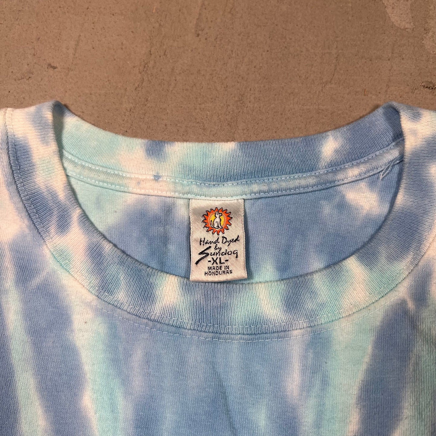 1995 Grateful Dead Skiing Skeleton Tie Dye Tee Size XL USED v9127