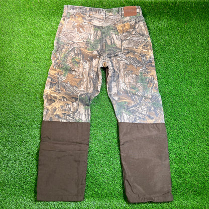 Y2K Wrangler RealTree Camo Double Knee Pants Size 38x32 USED v18880