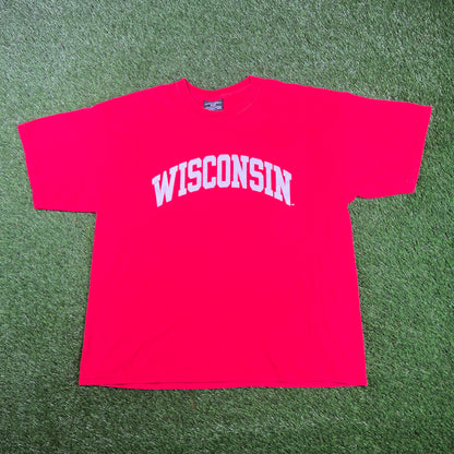 Y2K Wisconsin Red Team Tee Size XL USED v17142