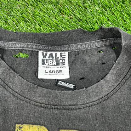 Vale Dreams Sport Moto Washed Black Tee Size Large NEW x14460