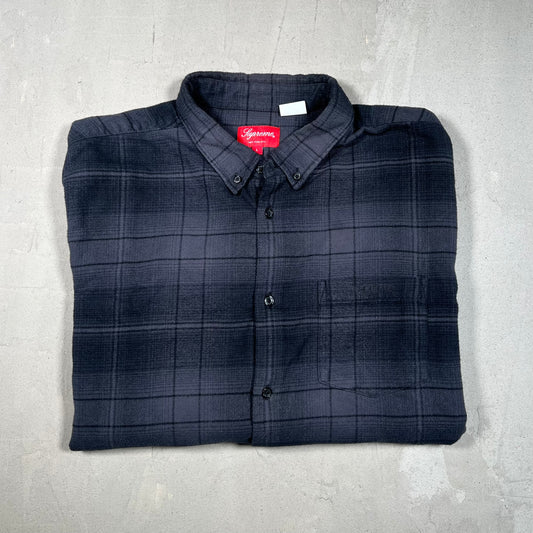 Supreme Shadow Plaid Flannel Black (2023) Size Large USED
