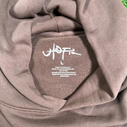 Travis Scott Brown Utopia Album Hoodie Size Large USED x15724