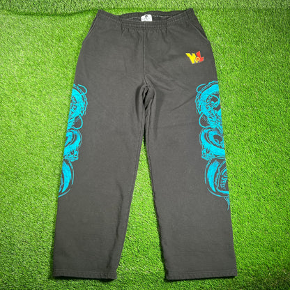 Warren Lotas Dragon Leg Print Black Sweatpants Size XXL USED x16074