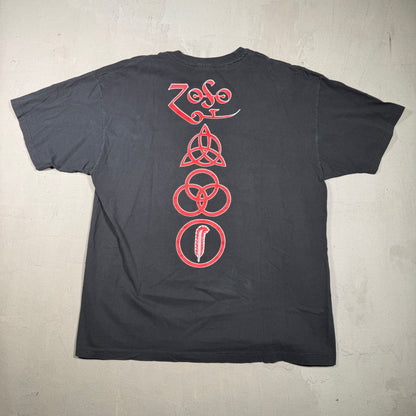 1988 Led Zeppelin Wizard Zoso Blimp Black Tee Size XL USED v15388