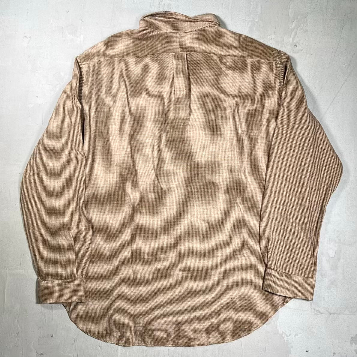 Y2K Polo Ralph Lauren Brown Twill Arm Patch Button Up Shirt Size XL USED v20243