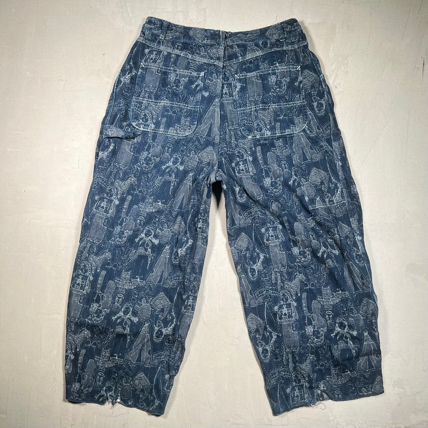 Needles H.D. Painters Doll Jacquard Indigo Pants Size Small USED x17444