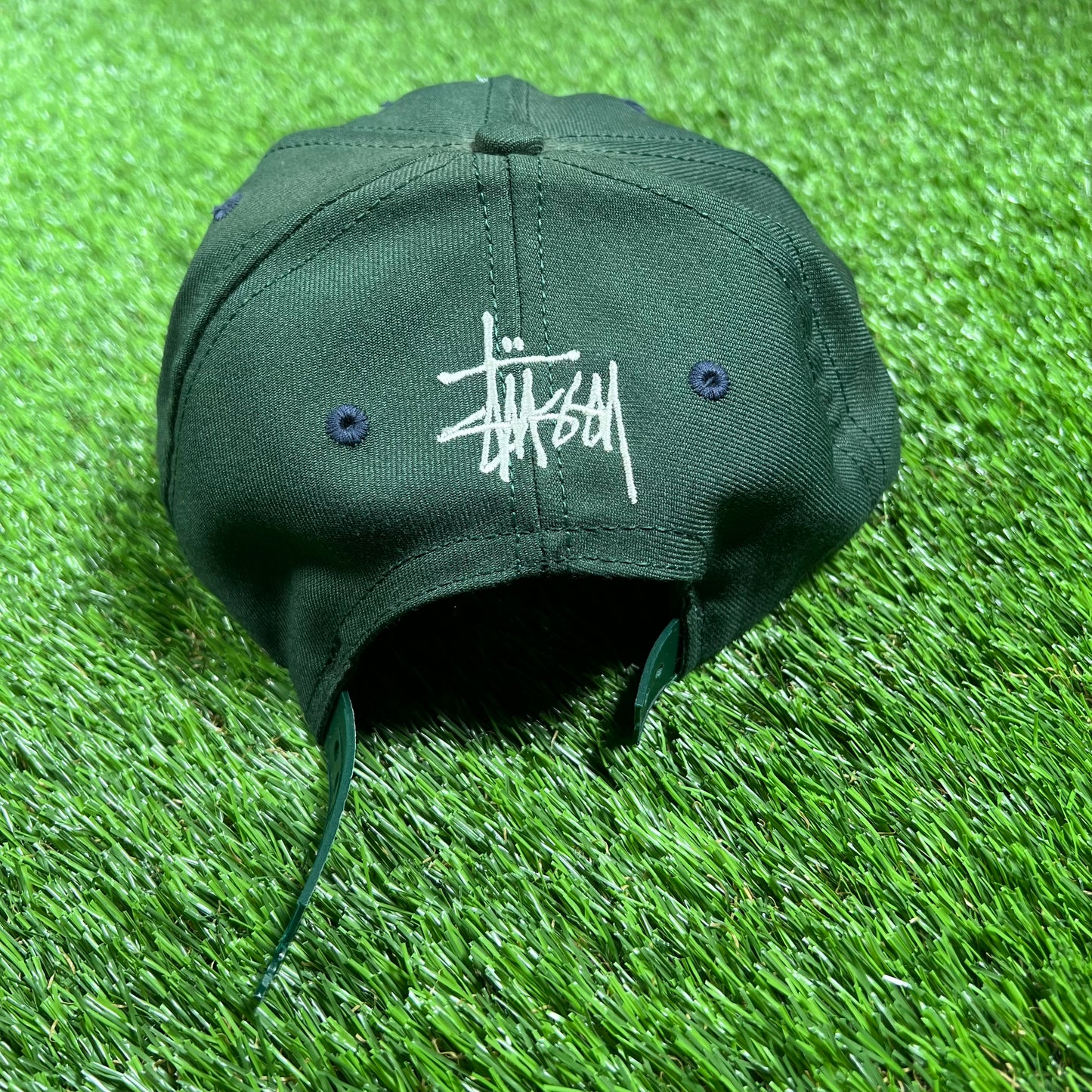 1990s Stussy Crown Logo Hat Green USED x14447