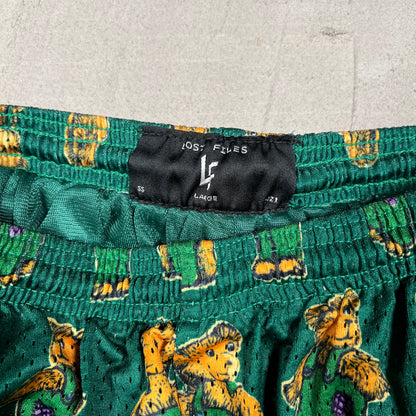 Lost Files Mesh Shorts AOP Bear Size Large USED v19427