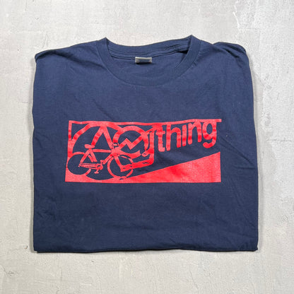 aNYthing Logo Tee Navy Size XL USED x17274