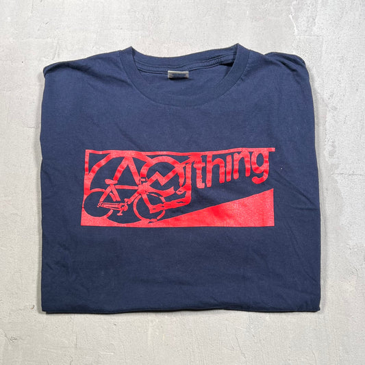 aNYthing Logo Tee Navy Size XL USED x17274
