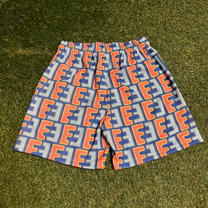 Eric Emanuel EE Repeat Logo Blue/Pink Shorts Size Small NEW x13458