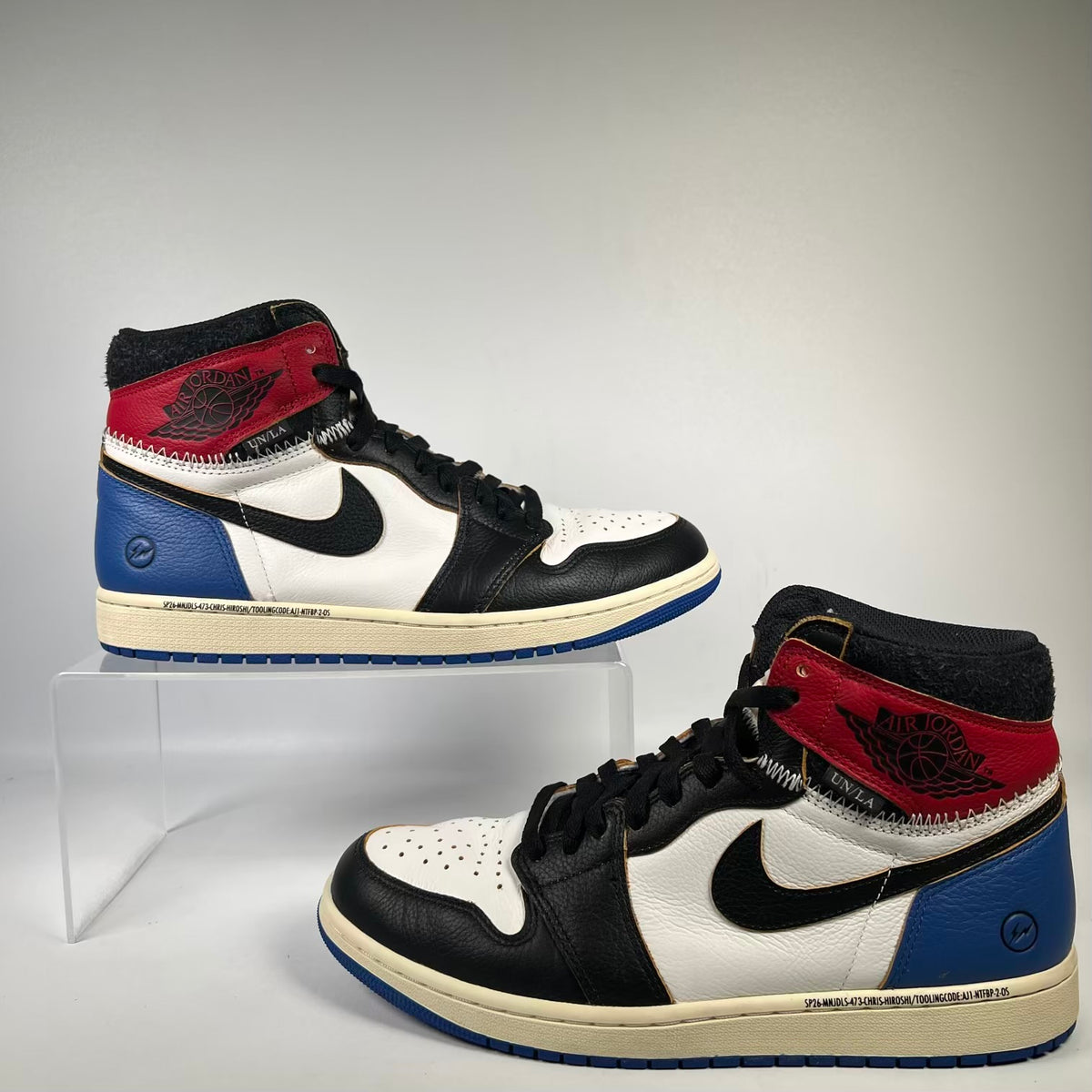 Jordan 1 High Fragment Union Varsity Red Sport Royal (2025) Size 10.5 USED s23689