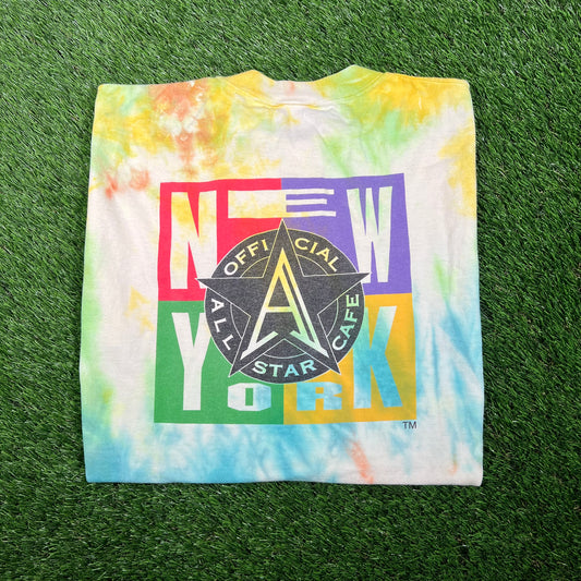 1990s Tie Dye All Star Cafe Tee Size Large USED v17502