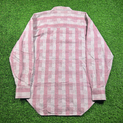 1980s Levis Sutter Creeked Pink Flannel Size Medium USED v18281
