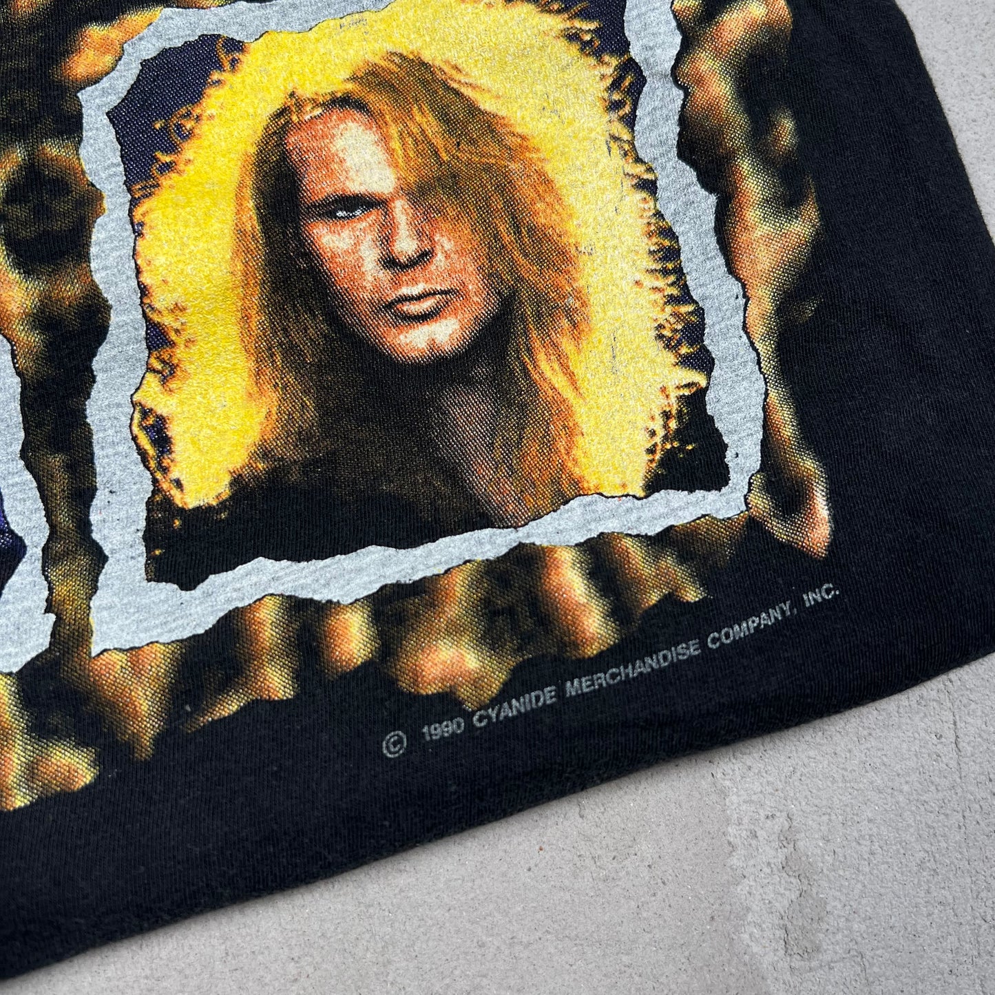 1990 Poison Flesh and Blood Tour Black Tee Size XL USED v15386