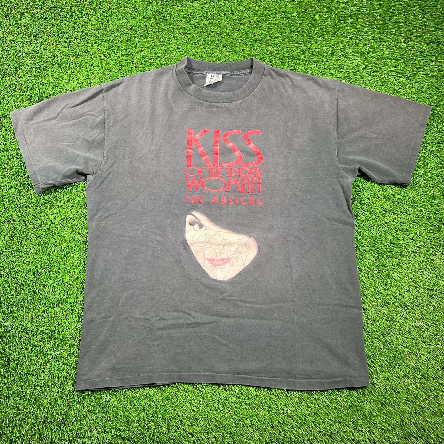 1990s Kiss of the Spider Woman Musical Black Tee Size XL USED v18559