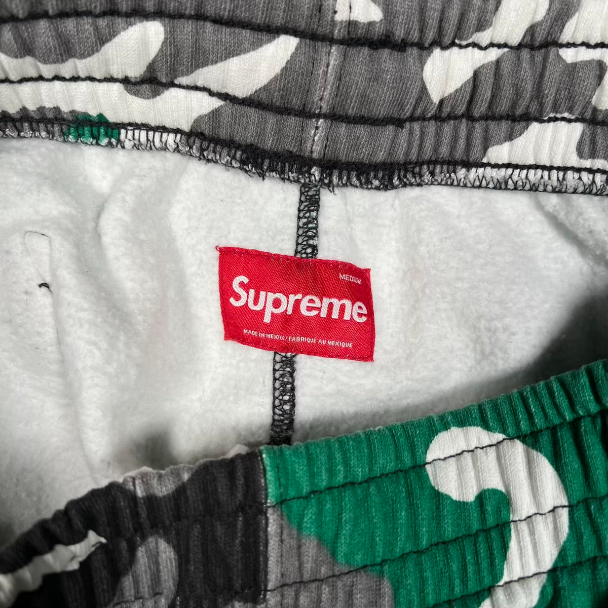 Supreme Small Box Logo Green Camo Sweatpants (2025) Size Medium USED x18915