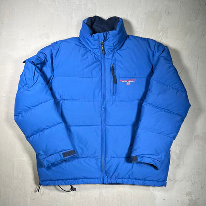 1990s Polo Sport Ralph Lauren Blue Puffy Zip Up Jacket Size Large USED v20272