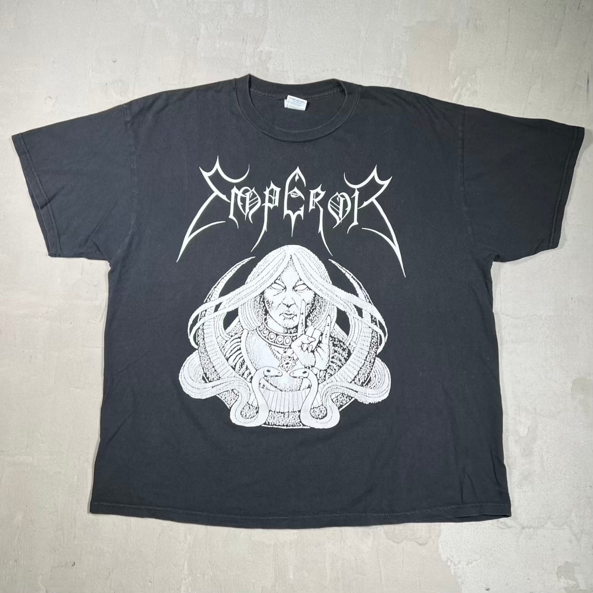 1990s Emperor Wrath of The Tyrant Black Tee Size XL USED v20162