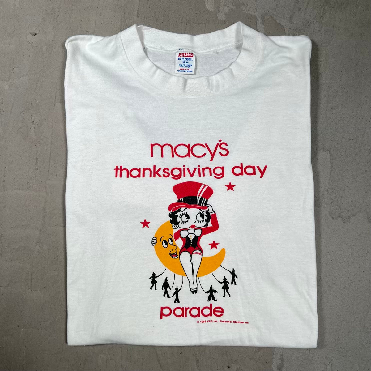 1985 Betty Boop Macys Thanksgiving Day Parade White Tee Size XL USED v20097