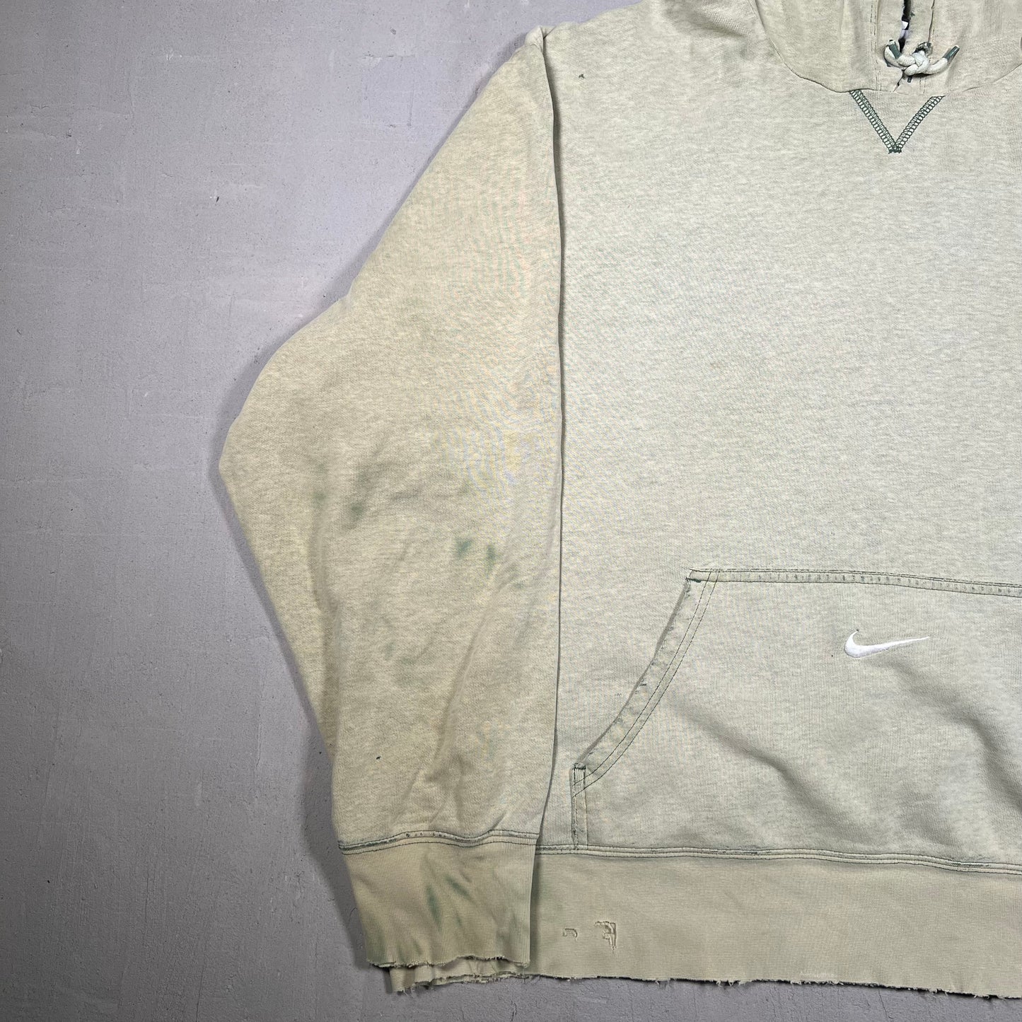 Nike Acid Green Center Swoosh Pocket Hoodie Size XXL USED v19093