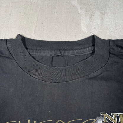1993 Chicago Bulls 3 Peat Champs Black Tee Size XL USED v19244