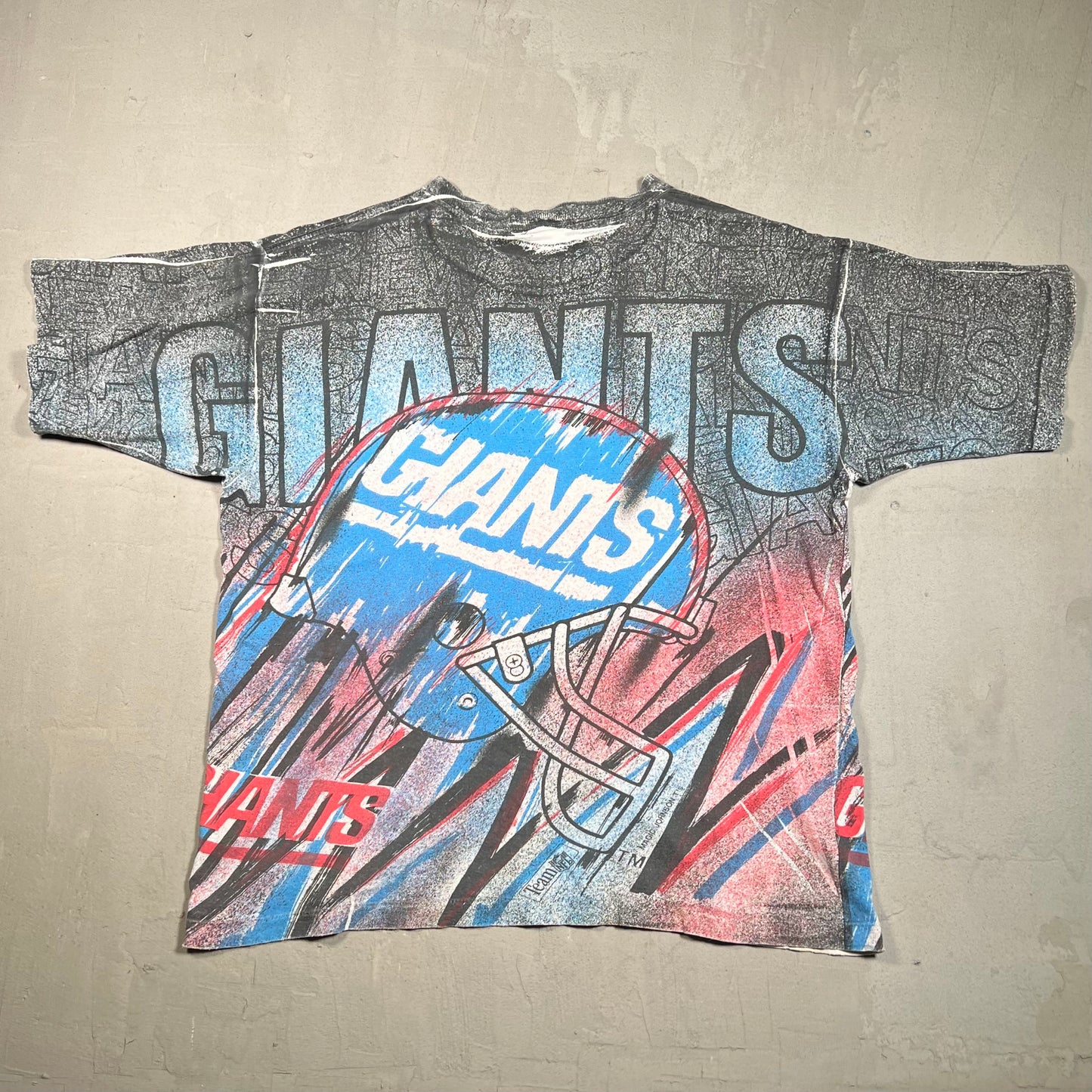 1990s Magic Johnson Tee NY Giants AOP Tee Size Large USED v14812