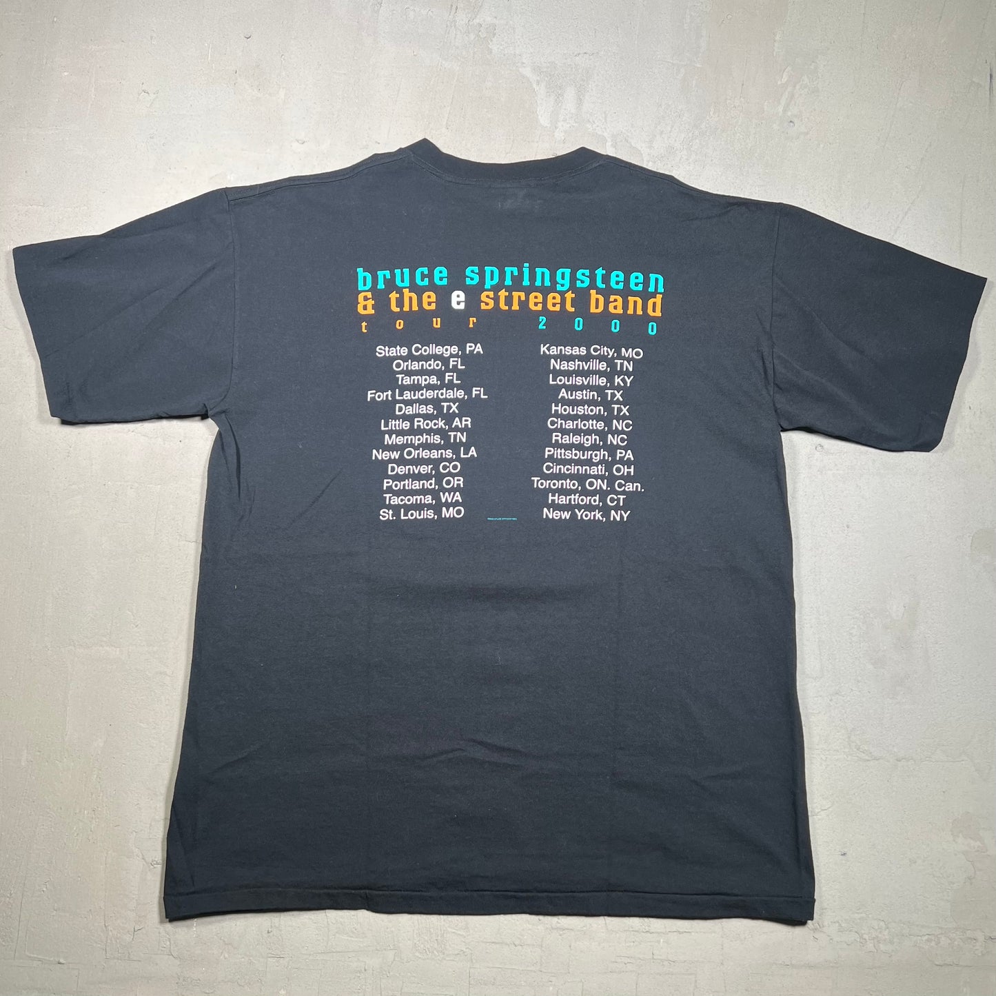 Bruce Springsteen and the E Street Band Black Tee Size XL USED v15128