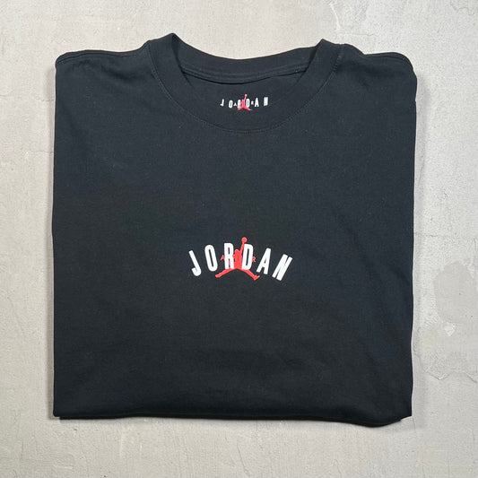 Jordan "Air" Back Logo Black Tee Size Large USED v19199
