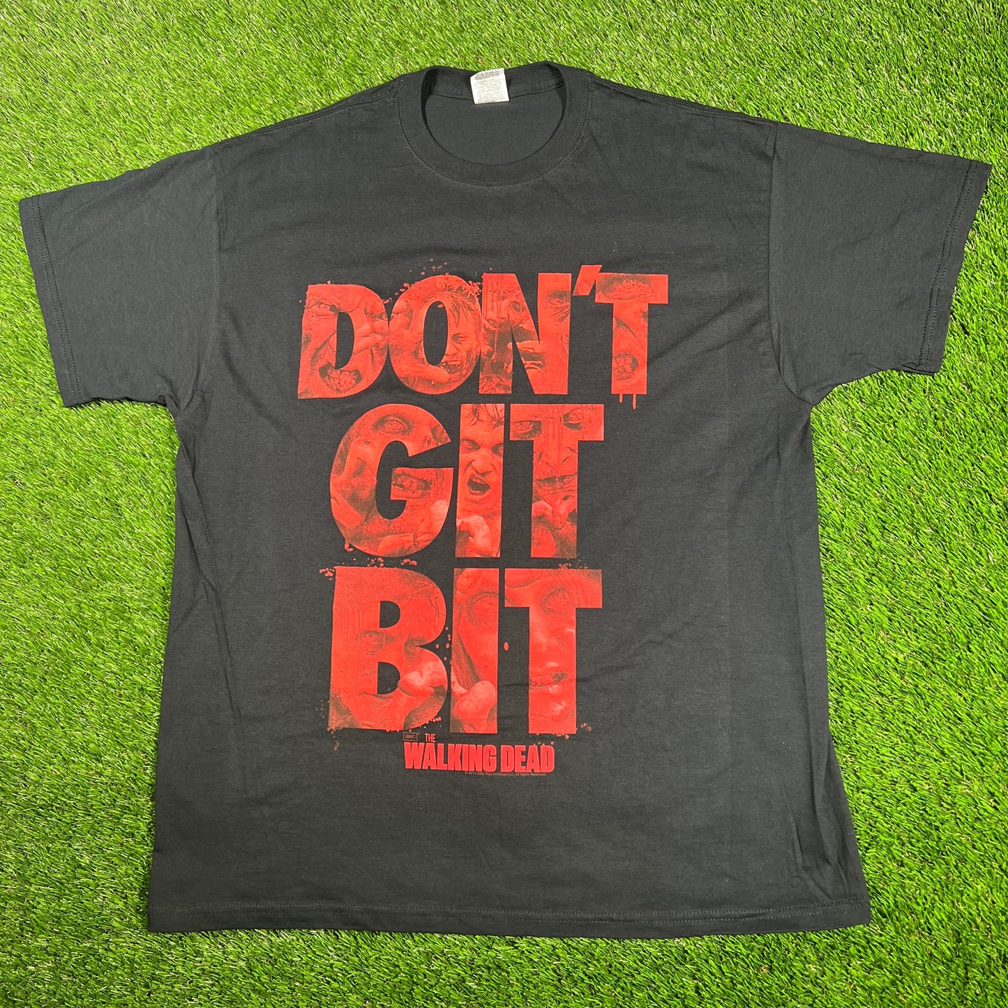2012 Walking Dead Dont Git Bit Black Tee Size XL USED v17128