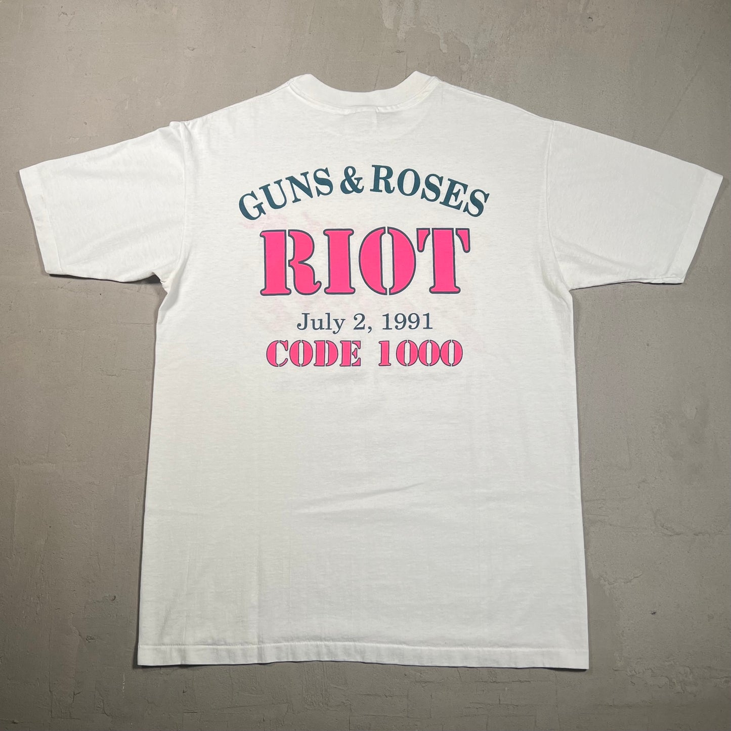 1991 Guns N Roses "Jungle" White Tee Size Large USED v19382