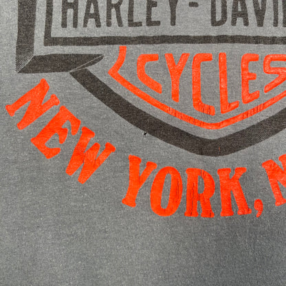 1991 Harley Davidson "Leader of the Pack" 3D Emblem Light Blue Tee Size Large USED v19374