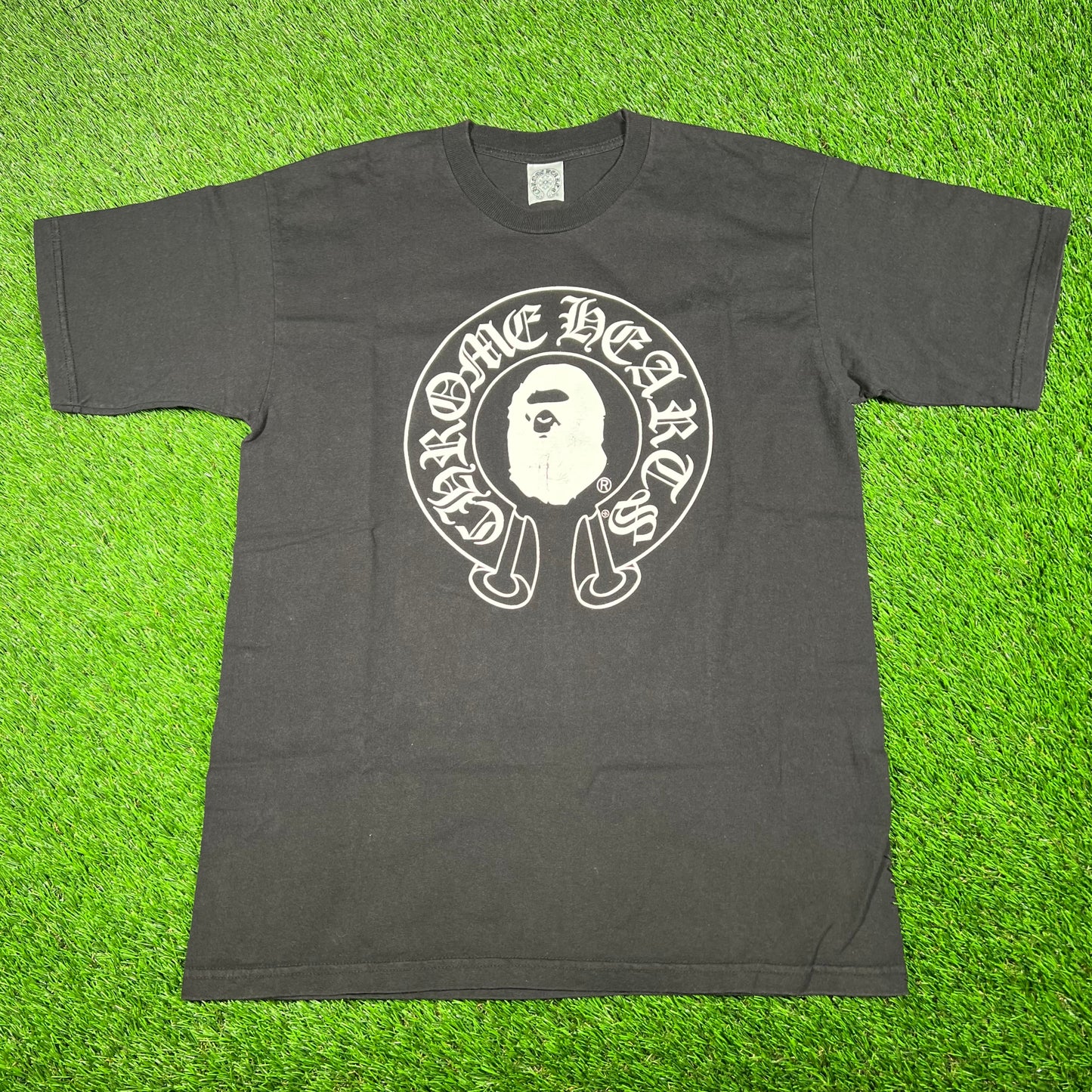 Chrome Heart Bape 2009 Baby Milo Cross Black Tee Size Large USED x15352