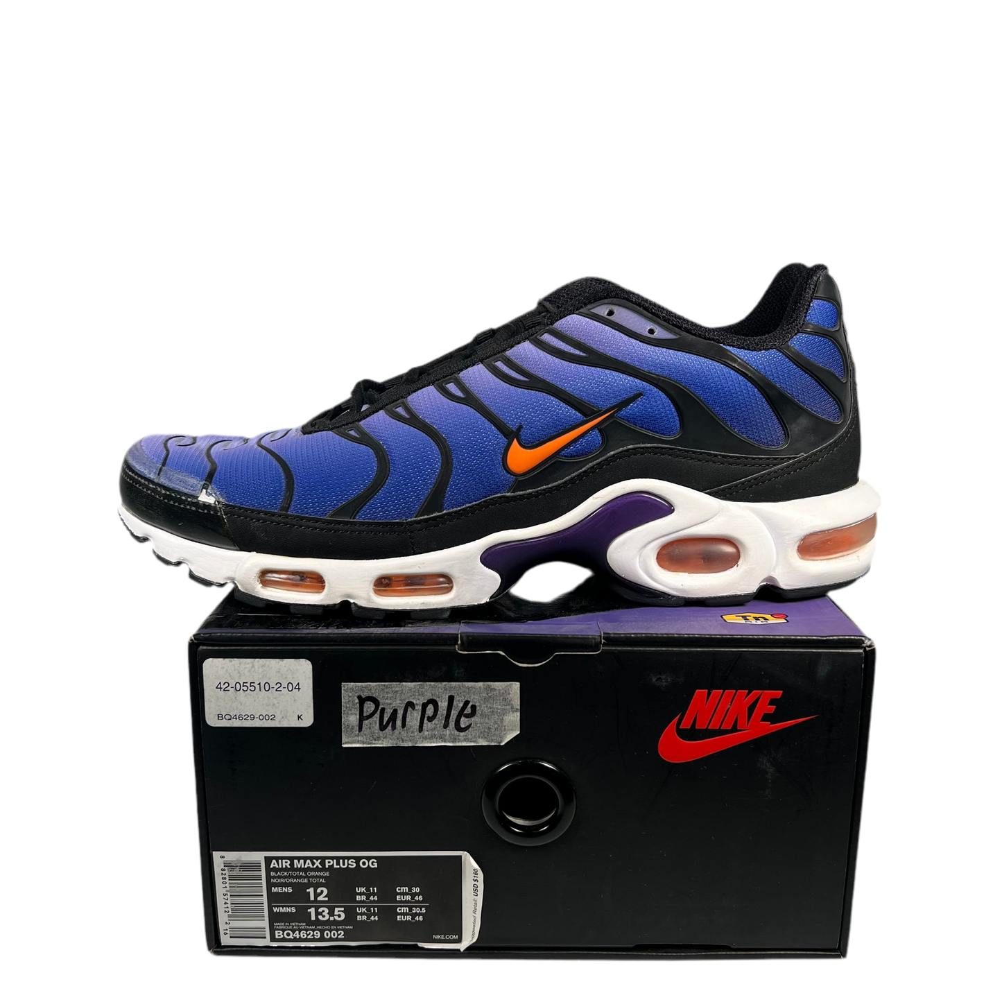 Nike Air Max Plus OG Voltage Purple 2018 Size 12 USED S8244