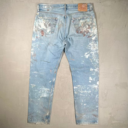 1999 Levi's 501xx Blue Denim Jeans Size 38 USED v20439