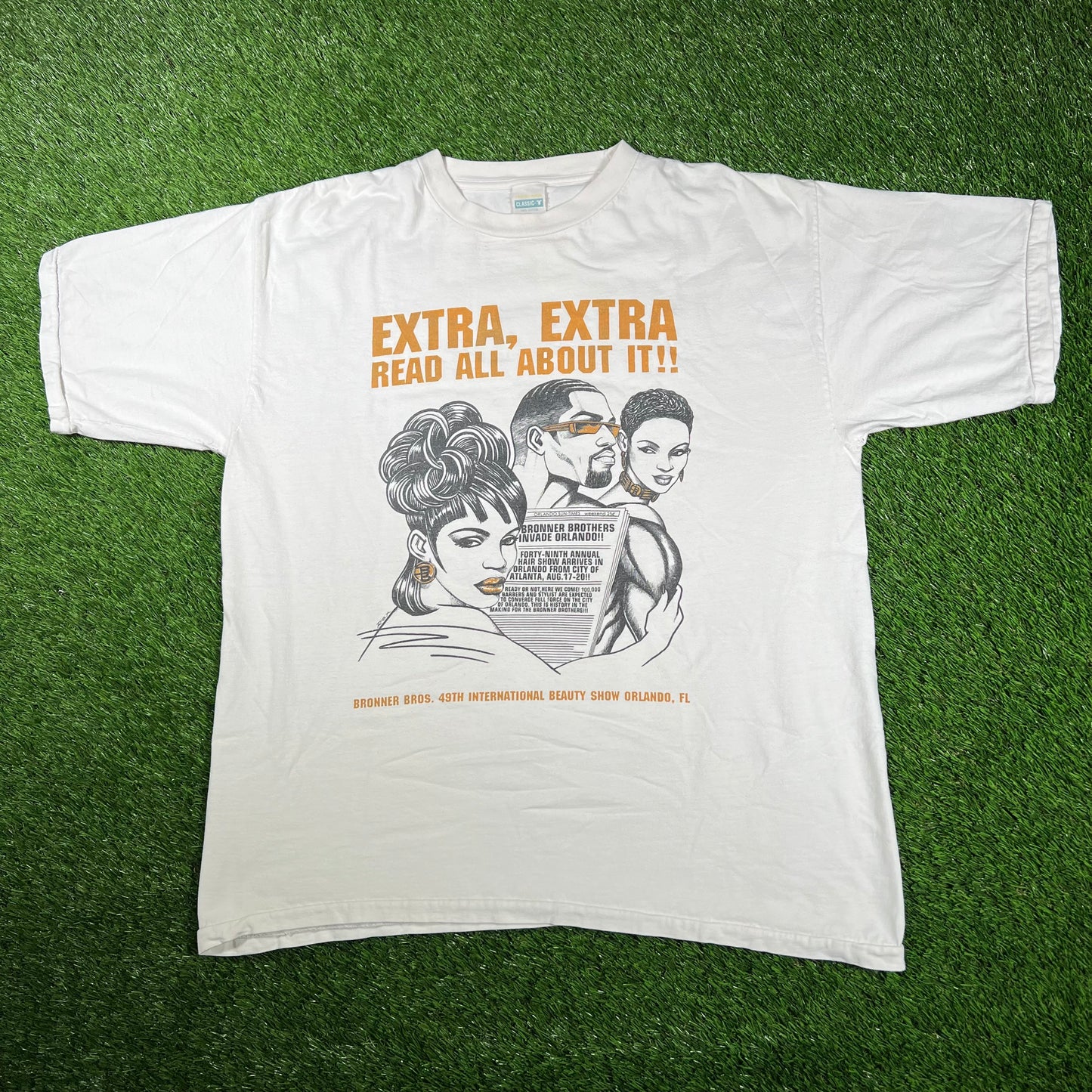 1996 "Extra Extra Read All About It" White Tee Size XL USED v17002