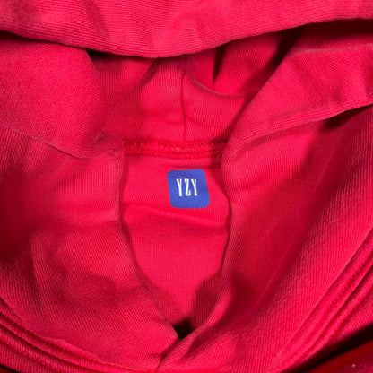 Yeezy Gap Red Double Layer Pull Over Hoodie Size Small USED x18810