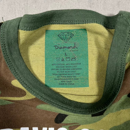 Travis Scott Diamond Supply Green Camo Longsleeve Size Large USED x18568