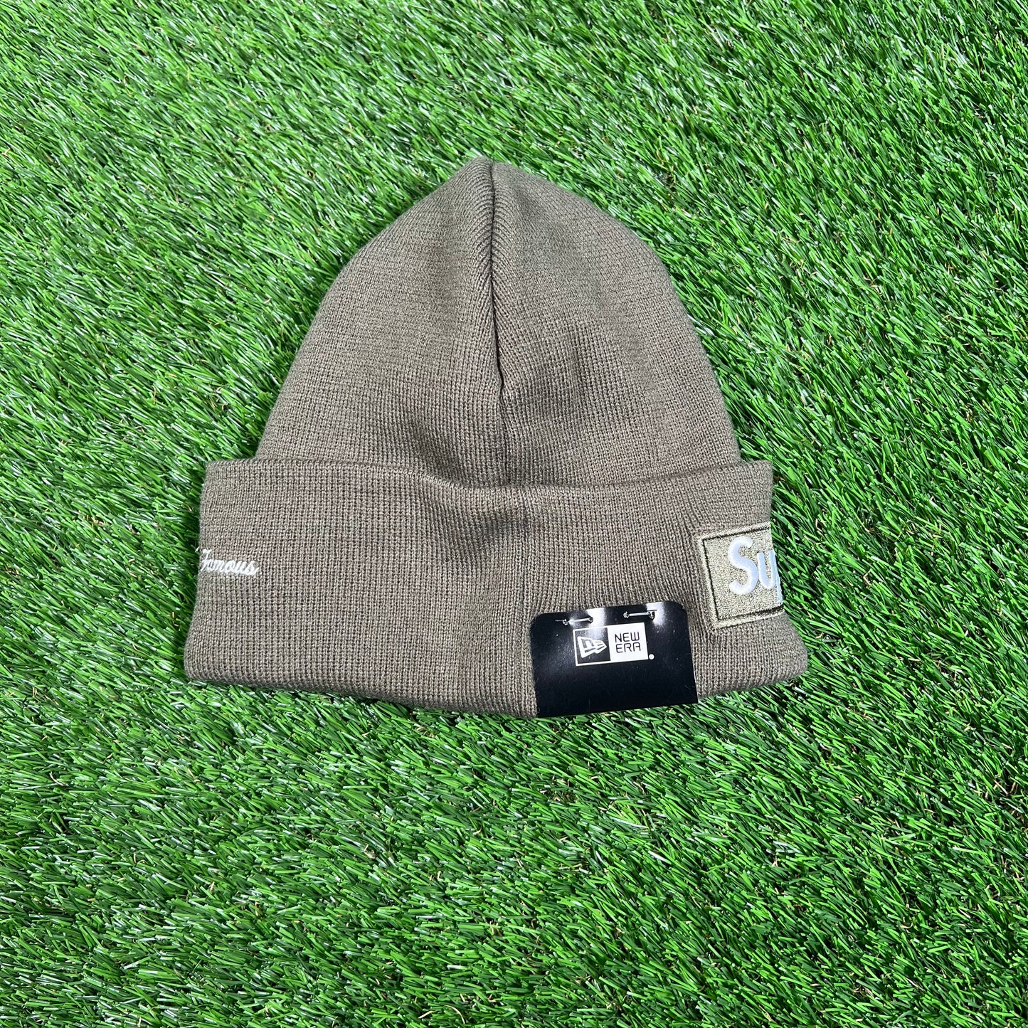 Supreme New Era Box Logo Beanie Light Olive (2025) NEW x15496