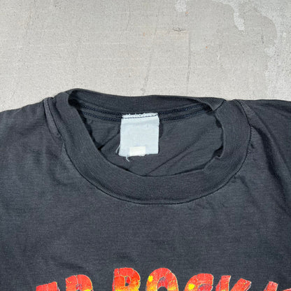 1990 Super Rock Music Fest Black Tee Size XL USED v19027