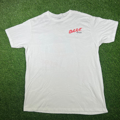 Dare Surfs Up Lion White Tee Size XL USED v17097