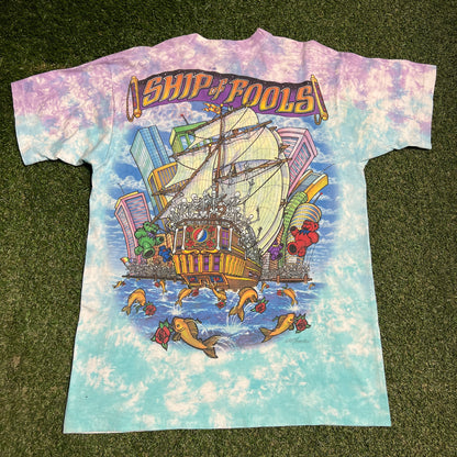 1993 Grateful Dead "Ship of Fools' Sailing Tie Dye Tee Size XL USED v16367