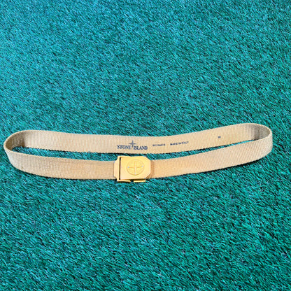 Stone Island Metal Logo Bucket Yellow Belt USED x14680