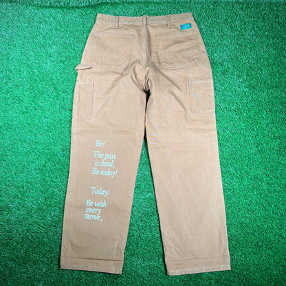 All Caps Studio Be With Work Wear Brown Pants Size Large USED v17926
