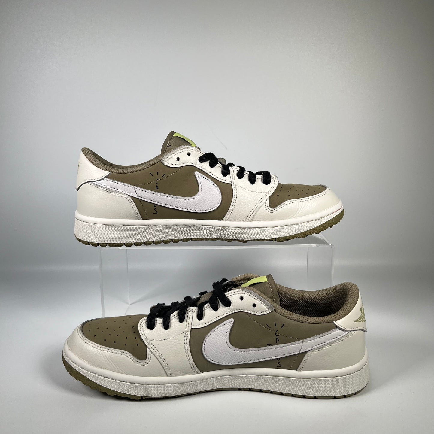 Jordan 1 Low Golf Travis Scott Neutral Olive (2023) Size 10.5 USED s17917