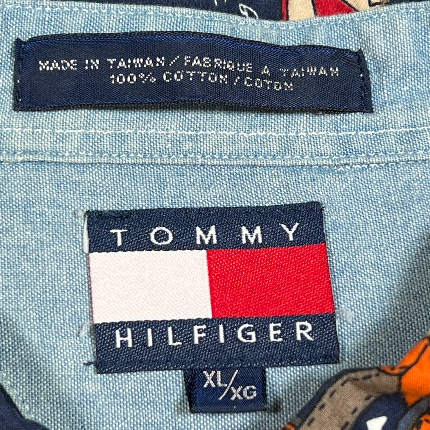 Tommy Hilfiger Nautical AOP Navy Button Up Longsleeve Size XL USED v16548