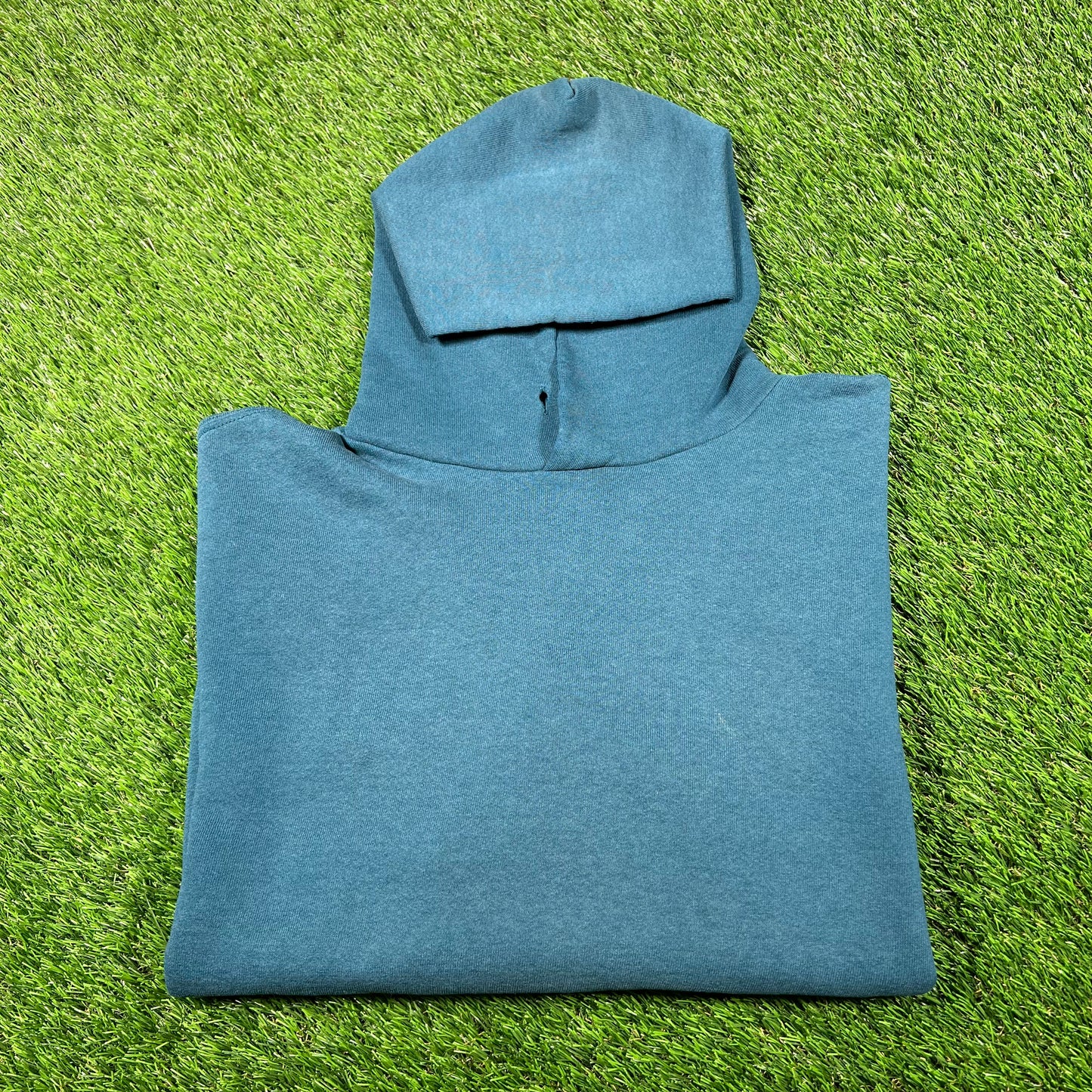 1990s Russell Atheltic Teal Blue Hoodie Size Medium USED v17877