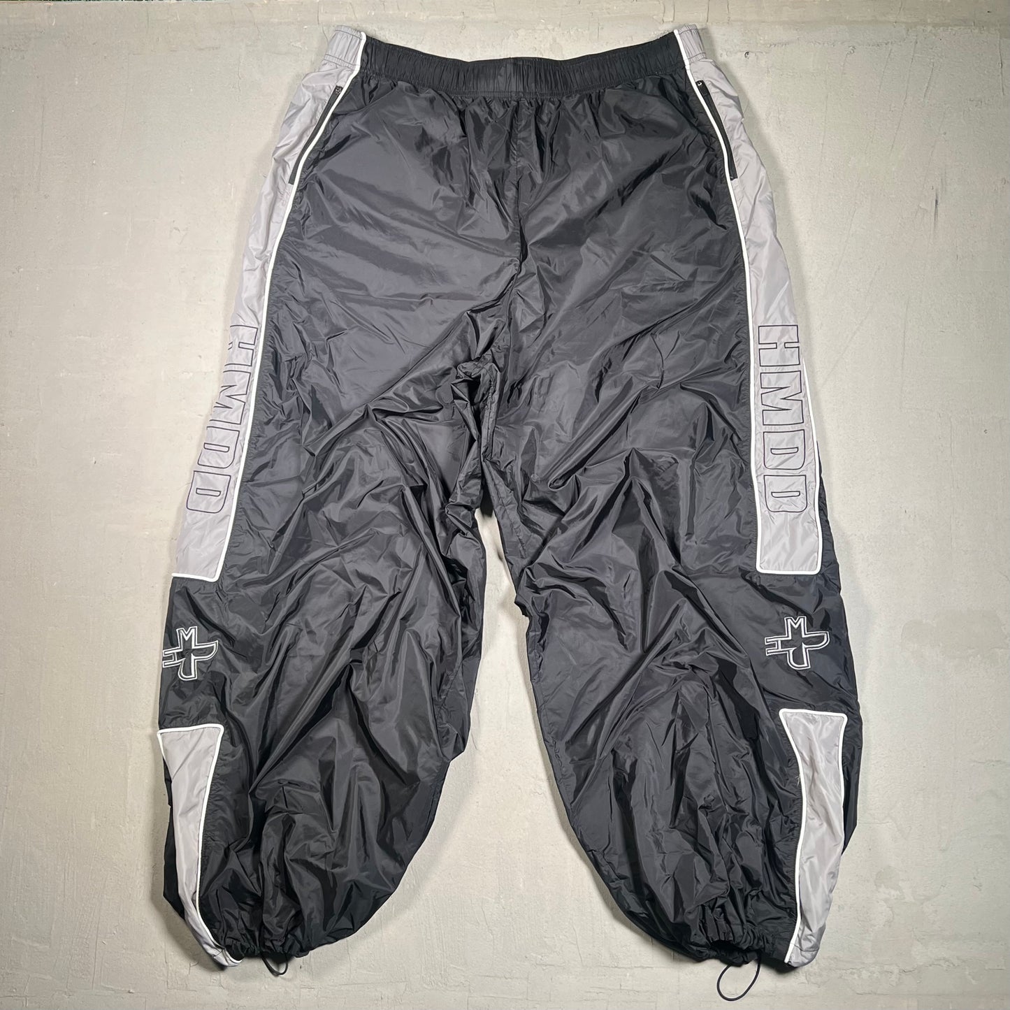 HMDD Black/Grey Nylon Track Pants Size XXL USED x17483