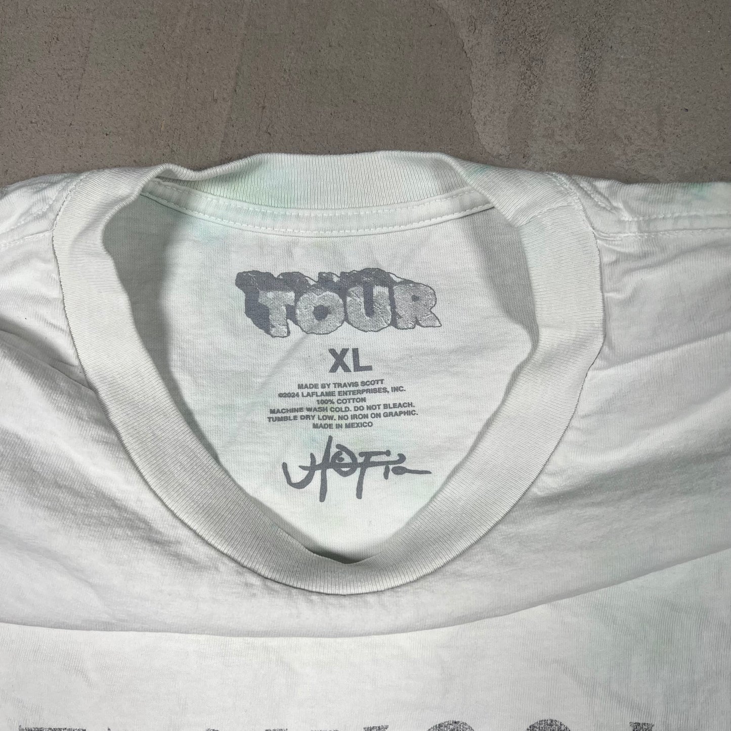 Travis Scott Circus Maximus "Tournee" White Tee Size XL USED x17355